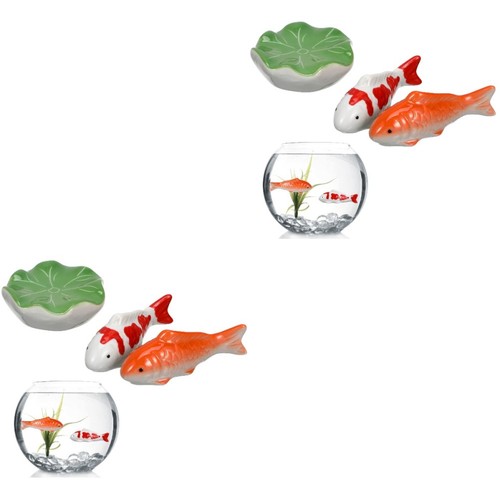 Ceramic floating fish set - ceramic,